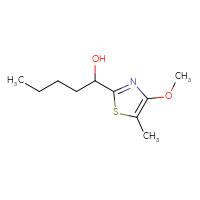 Chemical structure of 1-(4-methoxy-5-methyl-1,3-thiazol-2-yl)pentan-1-ol - CSSB20686448289