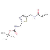 Chemical structure of tert-butyl N-({5-[(prop-2-enamido)methyl]-1,3-thiazol-2-yl}methyl)carbamate - CSSB20458582035
