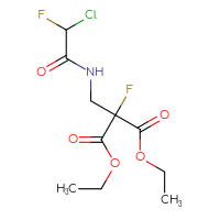 Chemical structure of 1,3-diethyl 2-[(2-chloro-2-fluoroacetamido)methyl]-2-fluoropropanedioate - CSSB21332122530