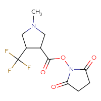 Chemical structure of 2,5-dioxopyrrolidin-1-yl 1-methyl-4-(trifluoromethyl)pyrrolidine-3-carboxylate - CSSB20270230293