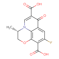 Chemical structure of (2S)-7-fluoro-2-methyl-10-oxo-4-oxa-1-azatricyclo[7.3.1.0⁵,¹³]trideca-5(13),6,8,11-tetraene-6,11-dicarboxylic acid - CSSB20785370443
