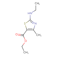 Chemical structure of ethyl 2-(ethylamino)-4-methyl-1,3-thiazole-5-carboxylate - CSSB00000005473