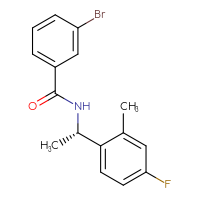 Chemical structure of 3-bromo-N-[(1S)-1-(4-fluoro-2-methylphenyl)ethyl]benzamide - CSSB02042148727