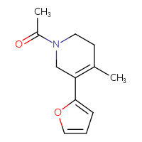 Chemical structure of 1-[5-(furan-2-yl)-4-methyl-1,2,3,6-tetrahydropyridin-1-yl]ethan-1-one - CSSB01991591384