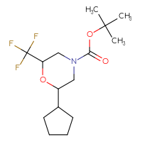 Chemical structure of tert-butyl 2-cyclopentyl-6-(trifluoromethyl)morpholine-4-carboxylate - CSSB01686622445