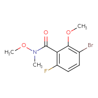 Chemical structure of 3-bromo-6-fluoro-N,2-dimethoxy-N-methylbenzamide - CSSB01994953396