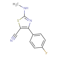 Chemical structure of 4-(4-fluorophenyl)-2-(methylamino)-1,3-thiazole-5-carbonitrile - CSSB00021442814