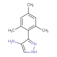 Chemical structure of 3-(2,4,6-trimethylphenyl)-1H-pyrazol-4-amine - CSSB00011471481