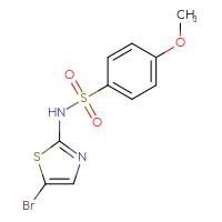 Chemical structure of N-(5-bromo-1,3-thiazol-2-yl)-4-methoxybenzene-1-sulfonamide - CSSB00000697177