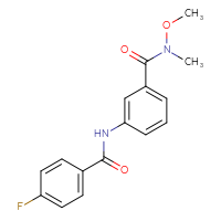 Chemical structure of 3-(4-fluorobenzamido)-N-methoxy-N-methylbenzamide - CSSB02082903663