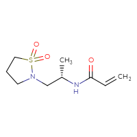 Chemical structure of N-[(2S)-1-(1,1-dioxo-1λ⁶,2-thiazolidin-2-yl)propan-2-yl]prop-2-enamide - CSSB09888081500