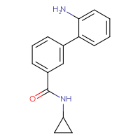 Chemical structure of 2'-amino-N-cyclopropyl-[1,1'-biphenyl]-3-carboxamide - CSSB10973301991