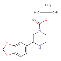 Chemical structure of tert-butyl 3-(2H-1,3-benzodioxol-5-yl)piperazine-1-carboxylate - CSSB00010171952