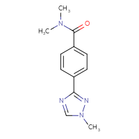 Chemical structure of N,N-dimethyl-4-(1-methyl-1H-1,2,4-triazol-3-yl)benzamide - CSSB01995205600