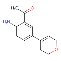 Chemical structure of 1-[2-amino-5-(3,6-dihydro-2H-pyran-4-yl)phenyl]ethan-1-one - CSSB01097665914