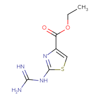 Chemical structure of ethyl 2-carbamimidamido-1,3-thiazole-4-carboxylate - CSSB00000043304
