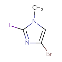 Chemical structure of 4-bromo-2-iodo-1-methyl-1H-imidazole - CSSB00153400240
