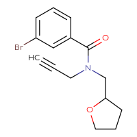 Chemical structure of 3-bromo-N-[(oxolan-2-yl)methyl]-N-(prop-2-yn-1-yl)benzamide - CSSB01528013327