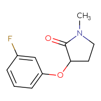 Chemical structure of 3-(3-fluorophenoxy)-1-methylpyrrolidin-2-one - CSSB00012046355