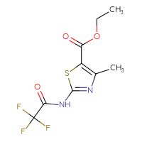 Chemical structure of ethyl 4-methyl-2-(2,2,2-trifluoroacetamido)-1,3-thiazole-5-carboxylate - CSSB00009827866