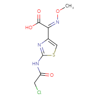Chemical structure of (2Z)-2-[2-(2-chloroacetamido)-1,3-thiazol-4-yl]-2-(methoxyimino)acetic acid - CSSB00020595676