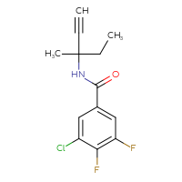 Chemical structure of 3-chloro-4,5-difluoro-N-(3-methylpent-1-yn-3-yl)benzamide - CSSB06493393229