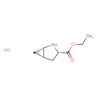 Chemical structure of ethyl (1S,3S,5S)-2-azabicyclo[3.1.0]hexane-3-carboxylate hydrochloride - CSSB21103097081
