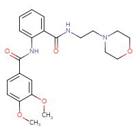 Chemical structure of 3,4-dimethoxy-N-(2-{[2-(morpholin-4-yl)ethyl]carbamoyl}phenyl)benzamide - CSSB00121622027