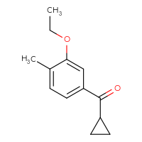 Chemical structure of cyclopropyl(3-ethoxy-4-methylphenyl)methanone - CSSB20504697467