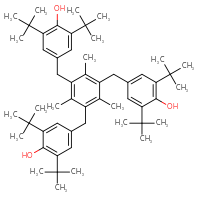 Chemical structure of 4-({3,5-bis[(3,5-di-tert-butyl-4-hydroxyphenyl)methyl]-2,4,6-trimethylphenyl}methyl)-2,6-di-tert-butylphenol - CSSB00016988751