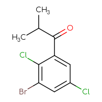 Chemical structure of 1-(3-bromo-2,5-dichlorophenyl)-2-methylpropan-1-one - CSSB21103686914