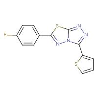 Chemical structure of 6-(4-fluorophenyl)-3-(thiophen-2-yl)-[1,2,4]triazolo[3,4-b][1,3,4]thiadiazole - CSSB00121623732