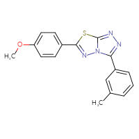 Chemical structure of 6-(4-methoxyphenyl)-3-(3-methylphenyl)-[1,2,4]triazolo[3,4-b][1,3,4]thiadiazole - CSSB00121633068