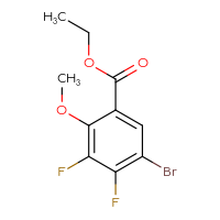 Chemical structure of ethyl 5-bromo-3,4-difluoro-2-methoxybenzoate - CSSB00039576590
