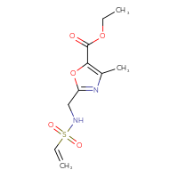 Chemical structure of ethyl 2-(ethenesulfonamidomethyl)-4-methyl-1,3-oxazole-5-carboxylate - CSSB21332053730