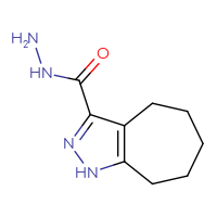 Chemical structure of 1H,4H,5H,6H,7H,8H-cyclohepta[c]pyrazole-3-carbohydrazide - CSSB00015940051