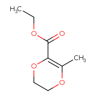 Chemical structure of ethyl 3-methyl-5,6-dihydro-1,4-dioxine-2-carboxylate - CSSB00038968679