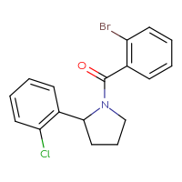 Chemical structure of 1-(2-bromobenzoyl)-2-(2-chlorophenyl)pyrrolidine - CSSB06480439238