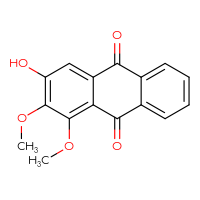 Chemical structure of 3-hydroxy-1,2-dimethoxy-9,10-dihydroanthracene-9,10-dione - CSSB06645079408