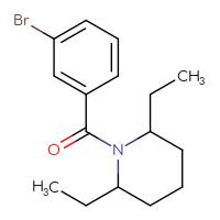 Chemical structure of 1-(3-bromobenzoyl)-2,6-diethylpiperidine - CSSB21432561231