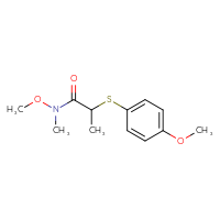 Chemical structure of N-methoxy-2-[(4-methoxyphenyl)sulfanyl]-N-methylpropanamide - CSSB00025994525