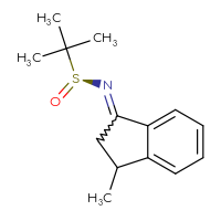 Chemical structure of (S)-2-methyl-N-(3-methyl-2,3-dihydro-1H-inden-1-ylidene)propane-2-sulfinamide - CSSB00048775800