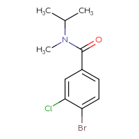 Chemical structure of 4-bromo-3-chloro-N-methyl-N-(propan-2-yl)benzamide - CSSB00000709169