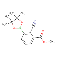 Chemical structure of methyl 2-cyano-3-(4,4,5,5-tetramethyl-1,3,2-dioxaborolan-2-yl)benzoate - CSSB00010042952