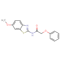Chemical structure of N-(6-methoxy-1,3-benzothiazol-2-yl)-2-phenoxyacetamide - CSSB00028324201