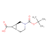 Chemical structure of (1S,6S)-3-[(tert-butoxy)carbonyl]-3-azabicyclo[4.1.0]heptane-7-carboxylic acid - CSSB21227831687