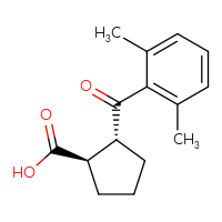 Chemical structure of (1R,2R)-2-(2,6-dimethylbenzoyl)cyclopentane-1-carboxylic acid - CSSB00025753306