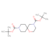 Chemical structure of 4,9-di-tert-butyl 1-oxa-4,9-diazaspiro[5.5]undecane-4,9-dicarboxylate - CSSB00400855374