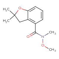 Chemical structure of N-methoxy-N,2,2-trimethyl-2,3-dihydro-1-benzofuran-4-carboxamide - CSSB21151591497