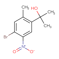 Chemical structure of 2-(4-bromo-2-methyl-5-nitrophenyl)propan-2-ol - CSSB21246288333
